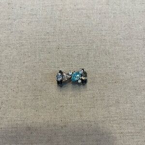 Elegant Silver and Blue Gemstone keep Collective Charm (bracelet not included)